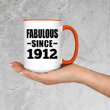 112th Birthday Fabulous Since 1912 - 15oz Accent Mug Orange