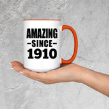 114th Birthday Amazing Since 1910 - 15oz Accent Mug Orange
