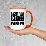 Basset Fauve De Bretagne Mom - 15oz Accent Mug Orange