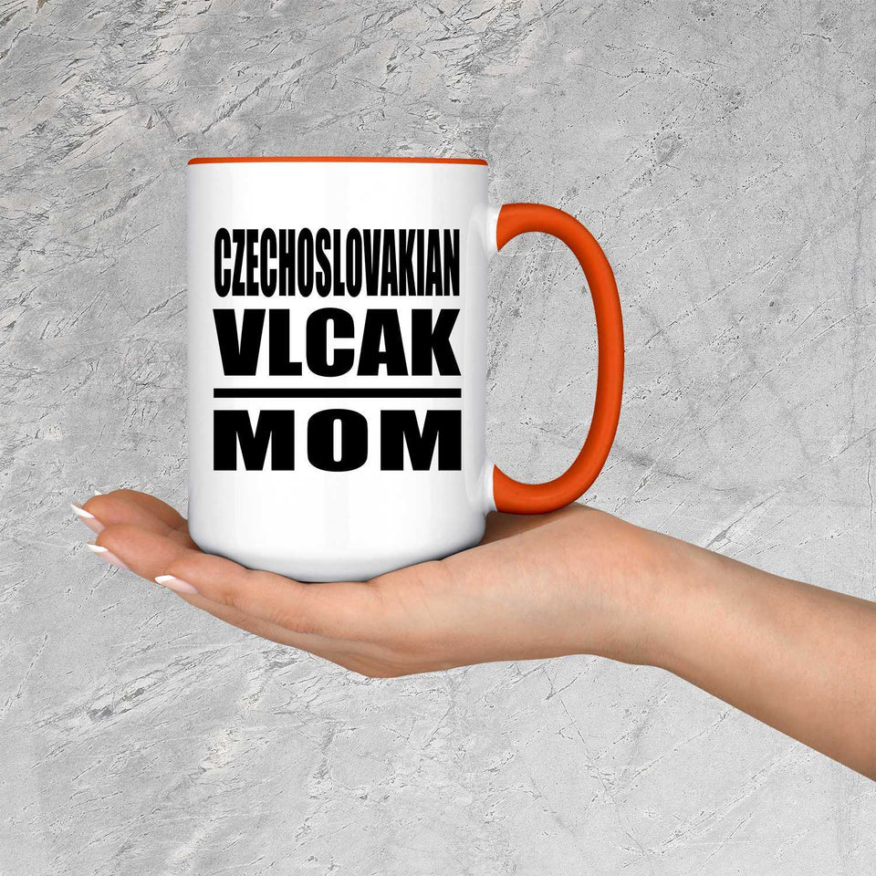 Czechoslovakian Vlcak Mom - 15oz Accent Mug Orange