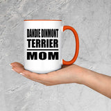Dandie Dinmont Terrier Mom - 15oz Accent Mug Orange