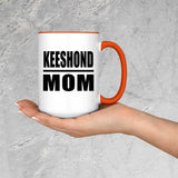Keeshond Mom - 15oz Accent Mug Orange