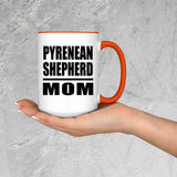 Pyrenean Shepherd Mom - 15oz Accent Mug Orange