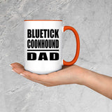 Bluetick Coonhound Dad - 15oz Accent Mug Orange