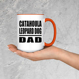 Catahoula Leopard Dog Dad - 15oz Accent Mug Orange