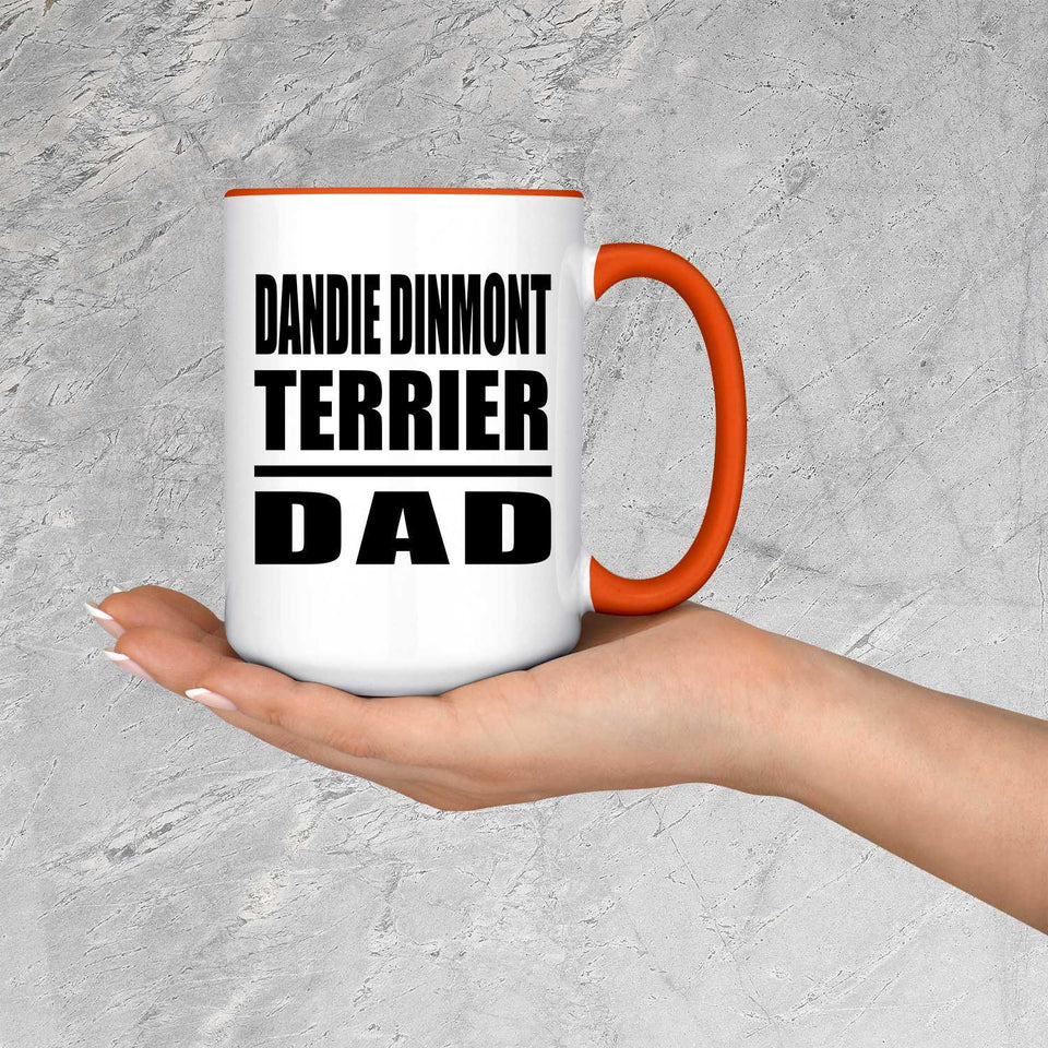 Dandie Dinmont Terrier Dad - 15oz Accent Mug Orange