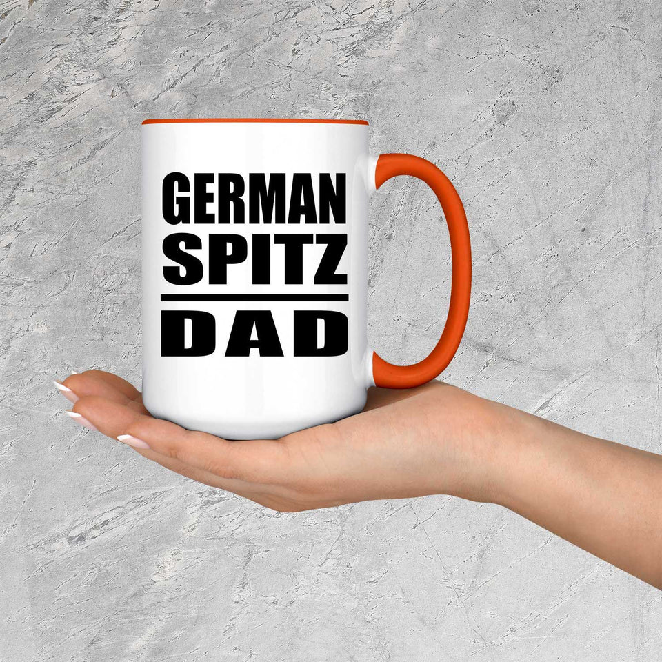German Spitz Dad - 15oz Accent Mug Orange