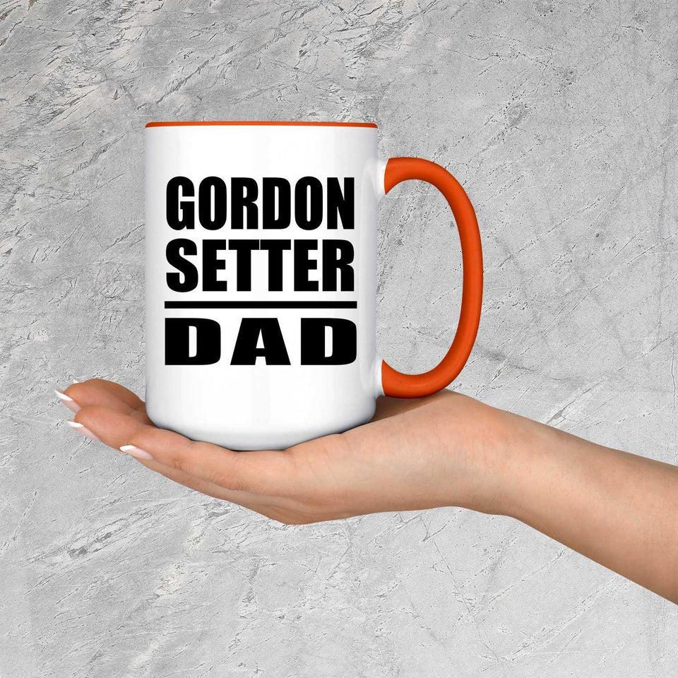 Gordon Setter Dad - 15oz Accent Mug Orange