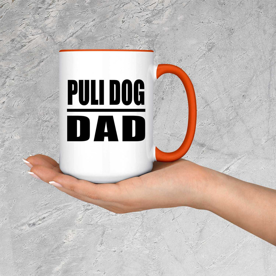 Puli Dog Dad - 15oz Accent Mug Orange