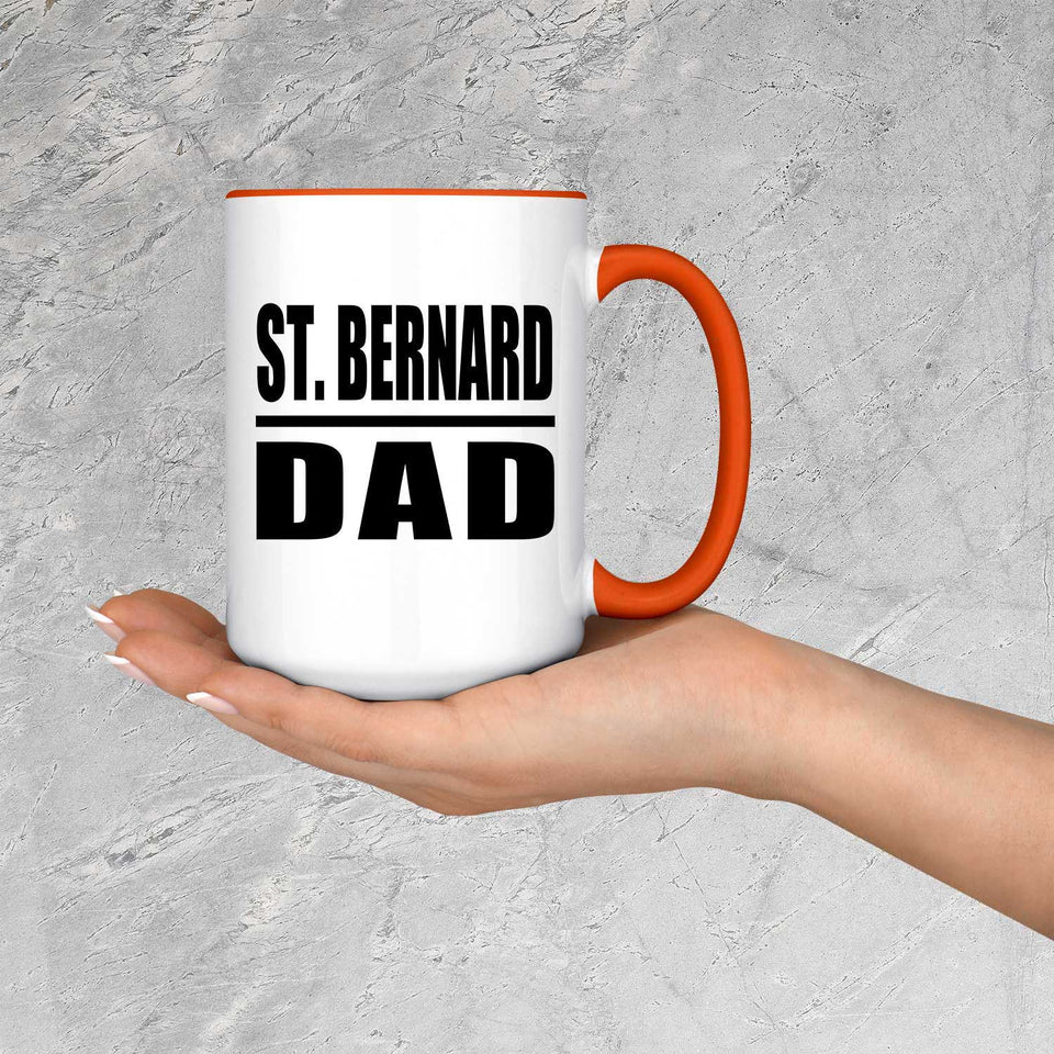 St. Bernard Dad - 15oz Accent Mug Orange