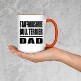 Staffordshire Bull Terrier Dad - 15oz Accent Mug Orange