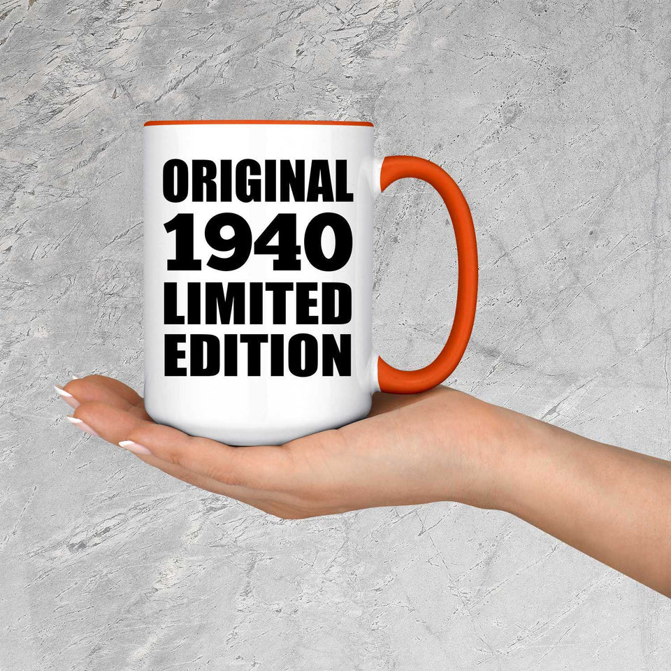 84th Birthday Original 1940 Limited Edition - 15oz Accent Mug Orange