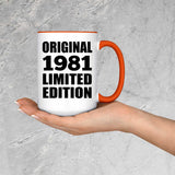 43rd Birthday Original 1981 Limited Edition - 15oz Accent Mug Orange