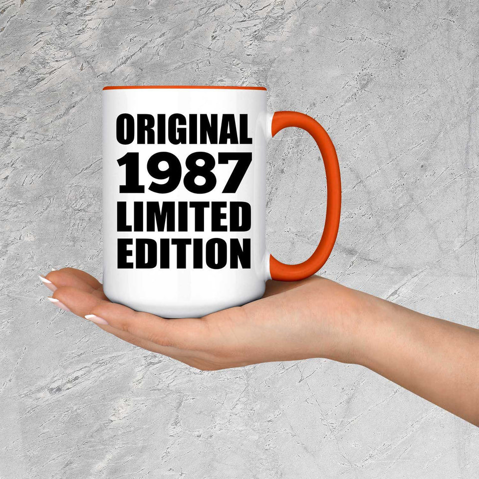 37th Birthday Original 1987 Limited Edition - 15oz Accent Mug Orange