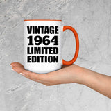 60th Birthday Vintage 1964 Limited Edition - 15oz Accent Mug Orange