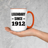 112th Birthday Legendary Since 1912 - 15oz Accent Mug Orange