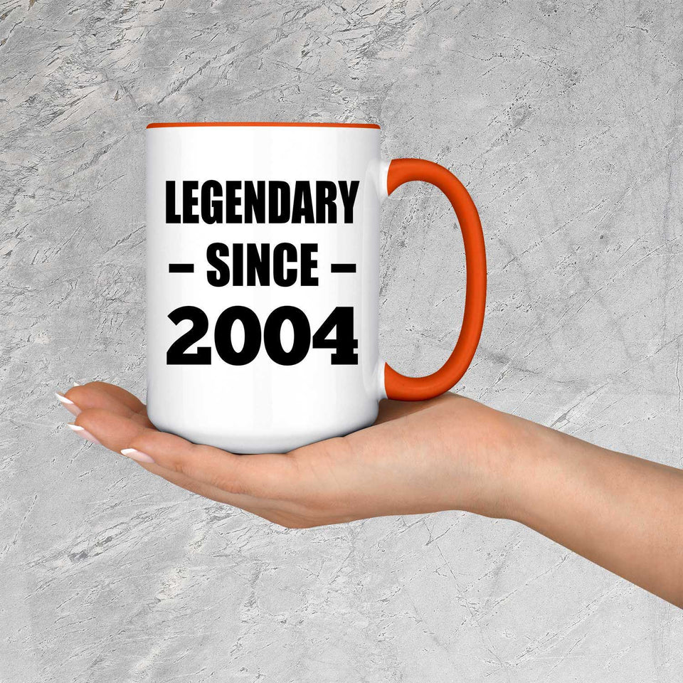 20th Birthday Legendary Since 2004 - 15oz Accent Mug Orange