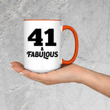41st Birthday 41 & Fabulous - 15oz Accent Mug Orange