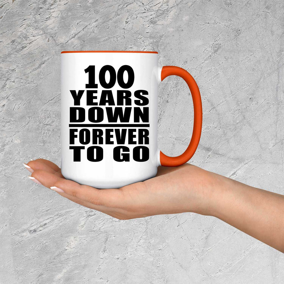 100th Anniversary 100 Years Down Forever to Go - 15oz Accent Mug Orange