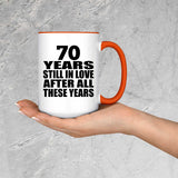 70th Anniversary 70 Years Still In Love After These Years - 15oz Accent Mug Orange
