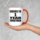 1st Anniversary Cheers To 1 Year Together - 15oz Accent Mug Orange