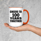 100th Anniversary Cheers To 100 Years Together - 15oz Accent Mug Orange