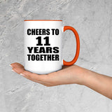 11th Anniversary Cheers To 11 Years Together - 15oz Accent Mug Orange