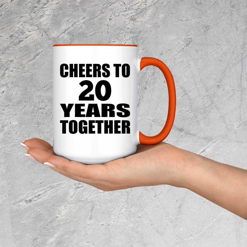 20th Anniversary Cheers To 20 Years Together - 15oz Accent Mug Orange