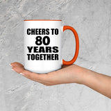 80th Anniversary Cheers To 80 Years Together - 15oz Accent Mug Orange