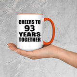 93rd Anniversary Cheers To 93 Years Together - 15oz Accent Mug Orange