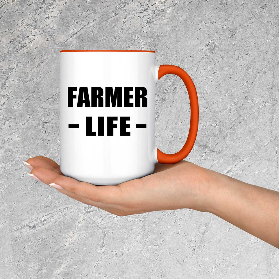 Farmer Life - 15oz Accent Mug Orange