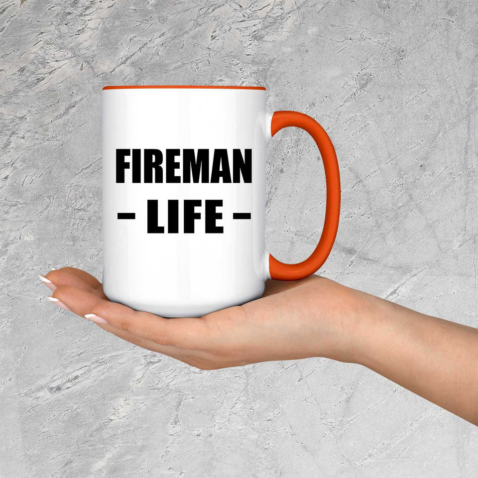 Fireman Life - 15oz Accent Mug Orange