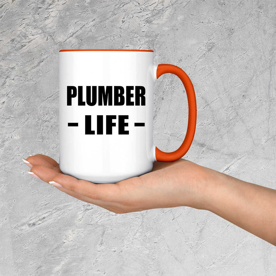 Plumber Life - 15oz Accent Mug Orange