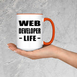 Web Developer Life - 15oz Accent Mug Orange