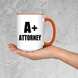 A+ Attorney - 15oz Accent Mug Orange