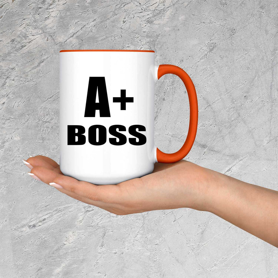 A+ Boss - 15oz Accent Mug Orange