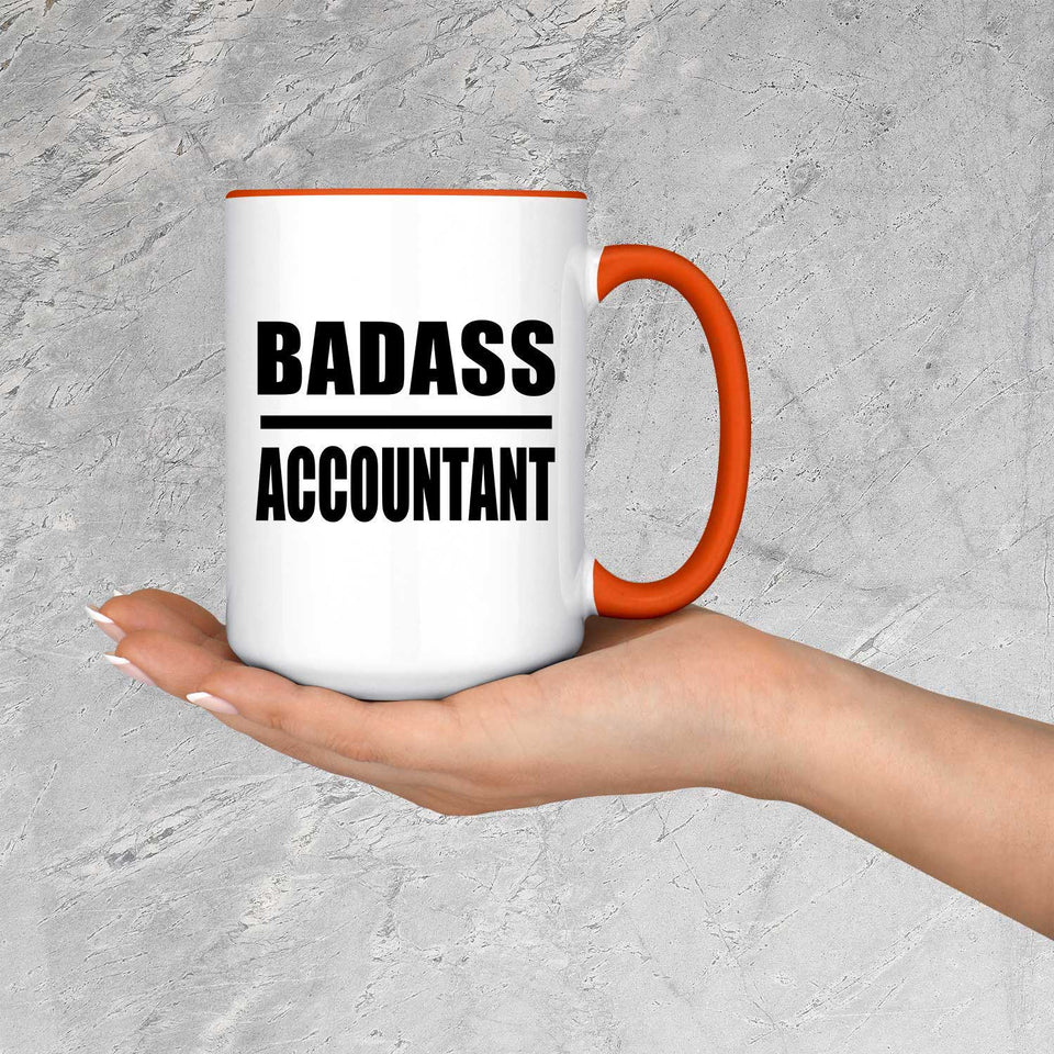 Badass Accountant - 15oz Accent Mug Orange