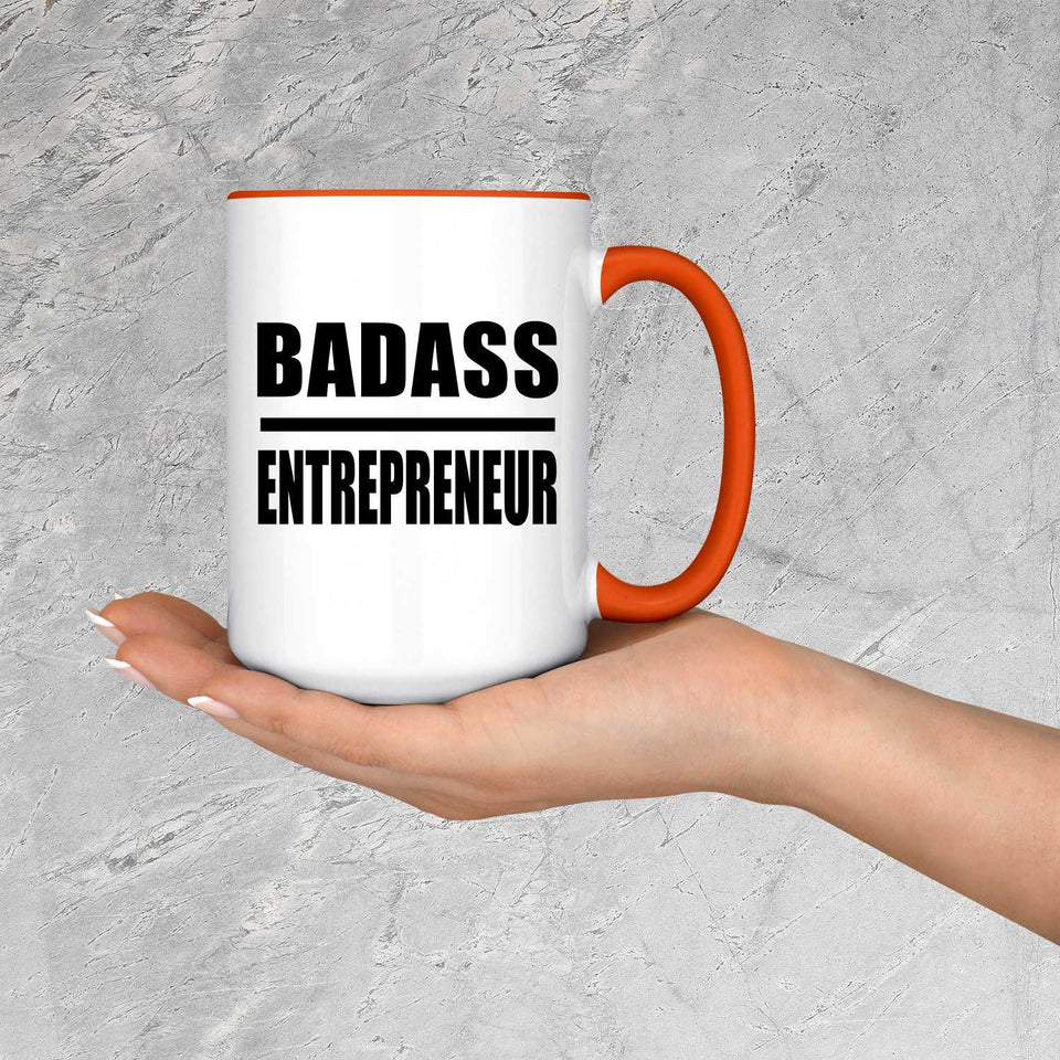 Badass Entrepreneur - 15oz Accent Mug Orange