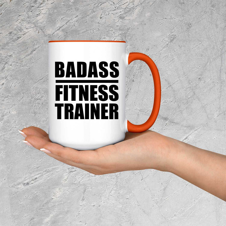 Badass Fitness Trainer - 15oz Accent Mug Orange