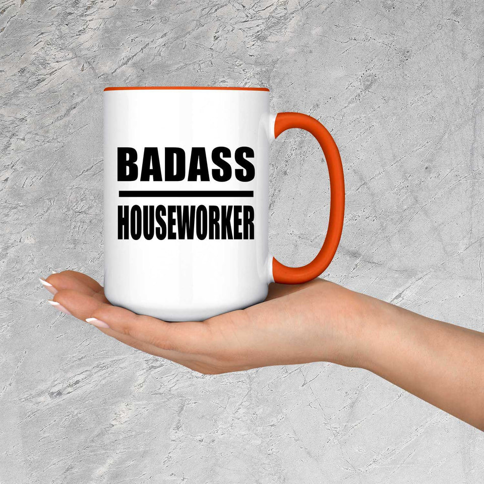 Badass Houseworker - 15oz Accent Mug Orange