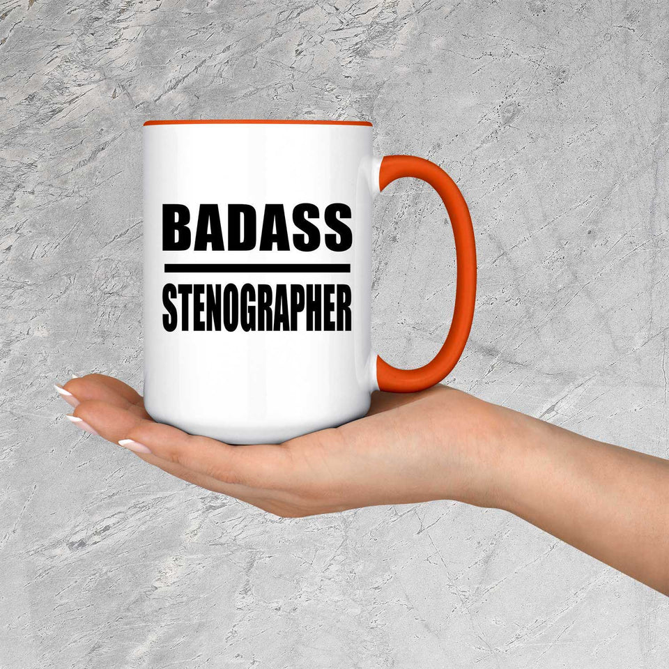 Badass Stenographer - 15oz Accent Mug Orange