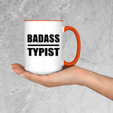 Badass Typist - 15oz Accent Mug Orange