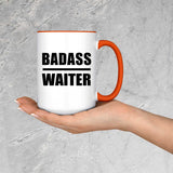 Badass Waiter - 15oz Accent Mug Orange