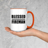 Blessed Fireman - 15oz Accent Mug Orange