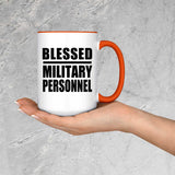 Blessed Military Personnel - 15oz Accent Mug Orange