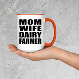 Mom Wife Dairy Farmer - 15oz Accent Mug Orange