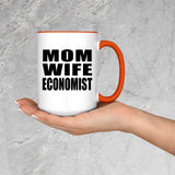 Mom Wife Economist - 15oz Accent Mug Orange