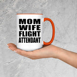 Mom Wife Flight Attendant - 15oz Accent Mug Orange
