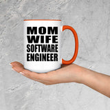 Mom Wife Software Engineer - 15oz Accent Mug Orange