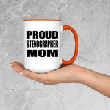 Proud Stenographer Mom - 15oz Accent Mug Orange